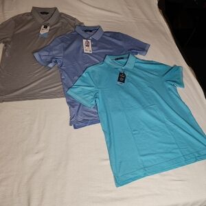 Men's Polo Shirt Set - Gray, Blue, and Light Blue